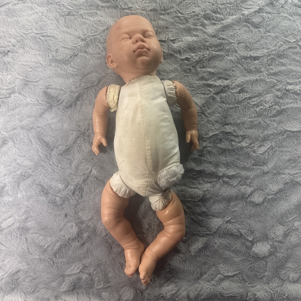 Nines d'Onil Spain Sleeping Baby Doll Cloth Body Vinyl Limbs For Parts Repair